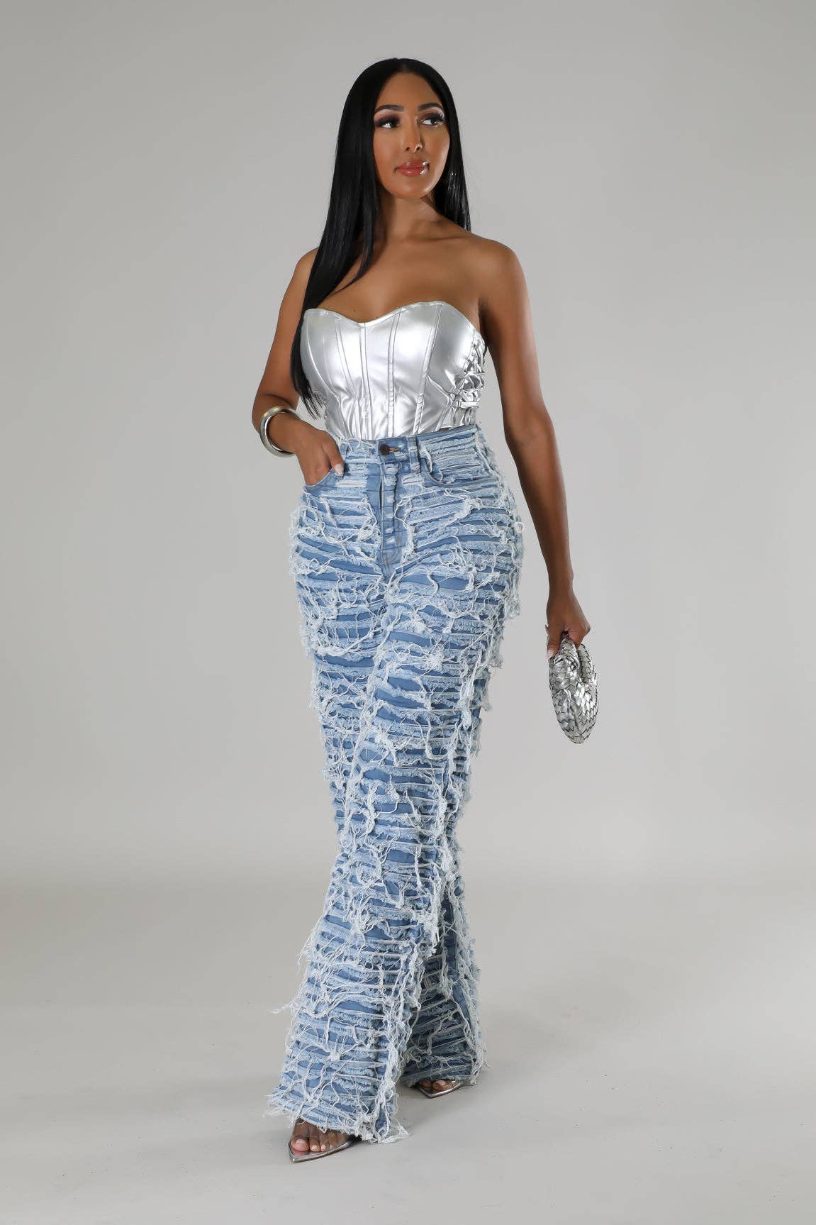 5besties inc - Venta al por mayor Vaqueros - Mujer - Vaqueros Shaggy3