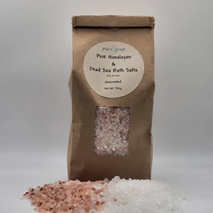Pink Himalayan and Dead Sea Salts for wholesale by Pure Soap Studio