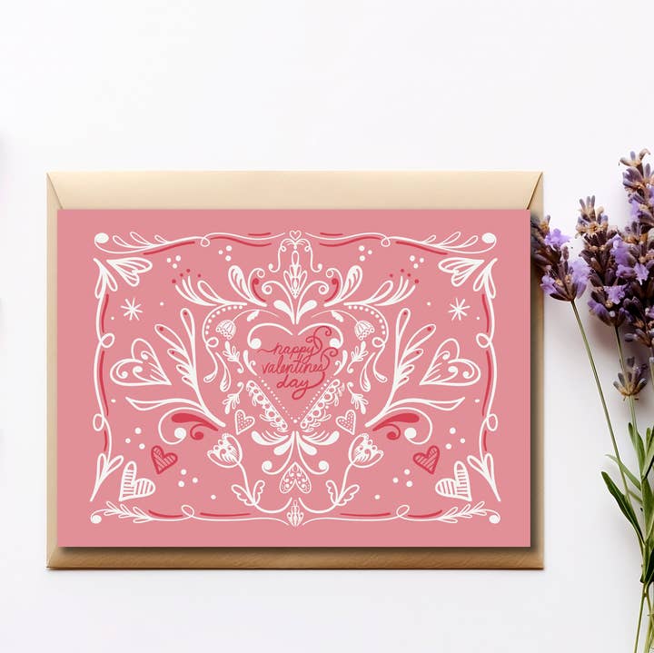 Beth Ann Erickson Designs - Wholesale Valentine's Day Card - Happy Valentine's Day – Nordic Folk Art0