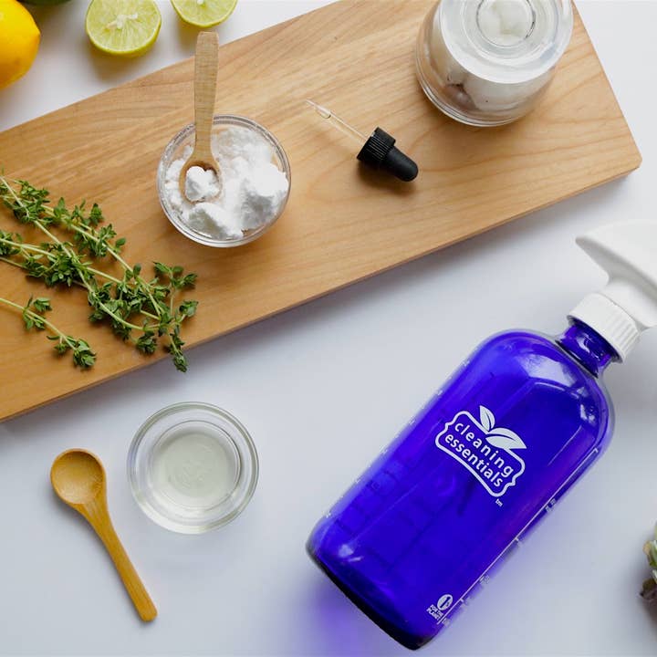 Cleaning Essentials - Vente Vaporisateurs - Bouteille vaporisateur en verre bleu 16 oz4