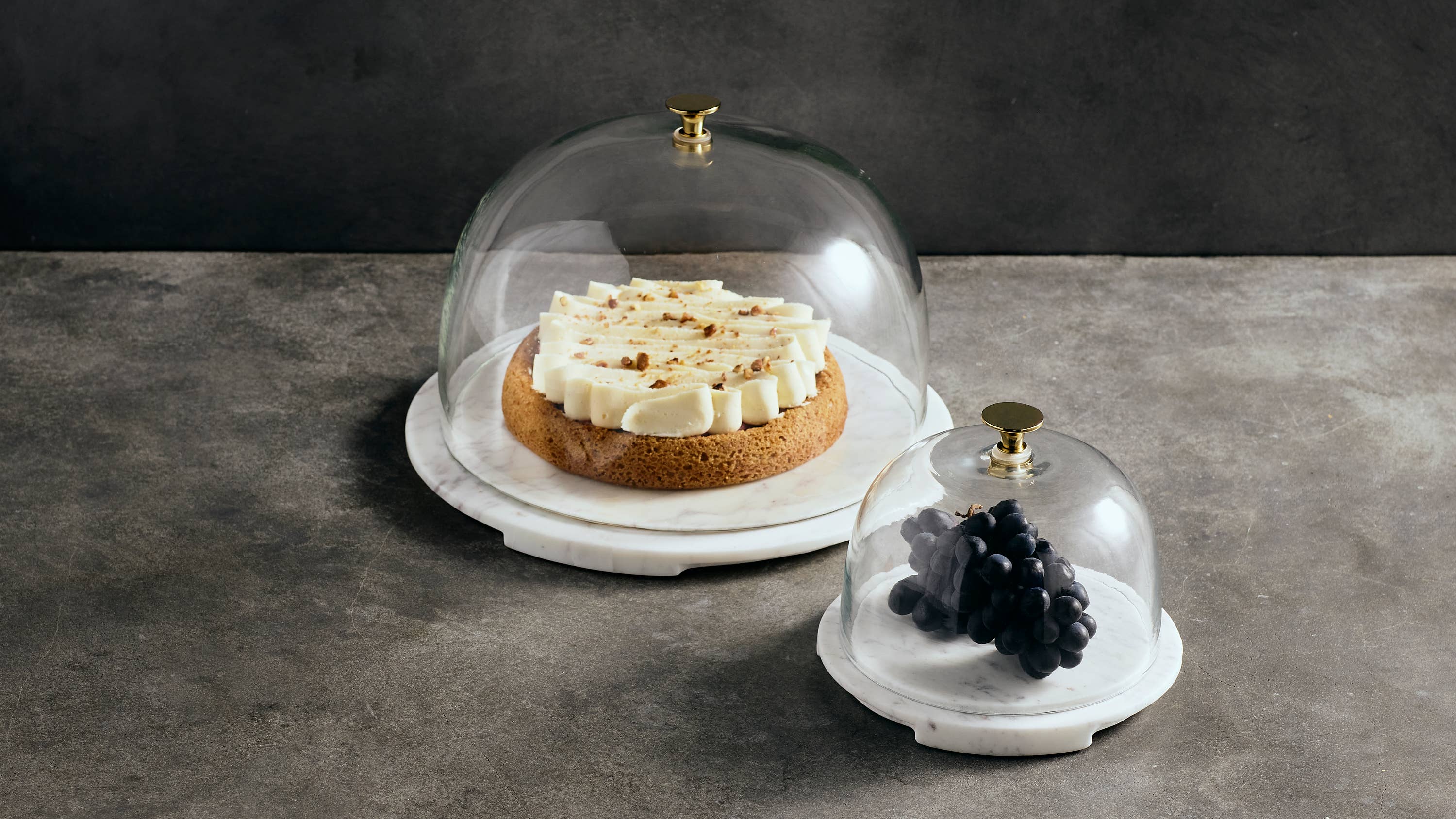 The Collective - Wholesale Cake Stand - Cova Marble Base Dome Large1