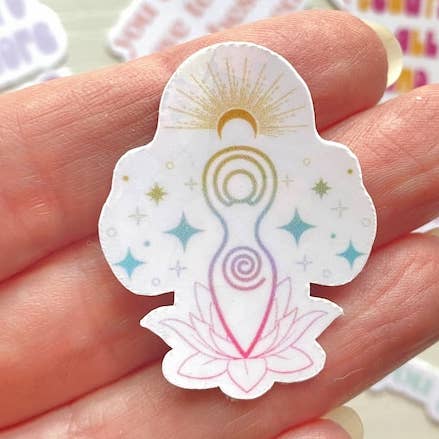 Divine Feminine Goddess Tiny Holographic Sticker for wholesale by Rise & Align