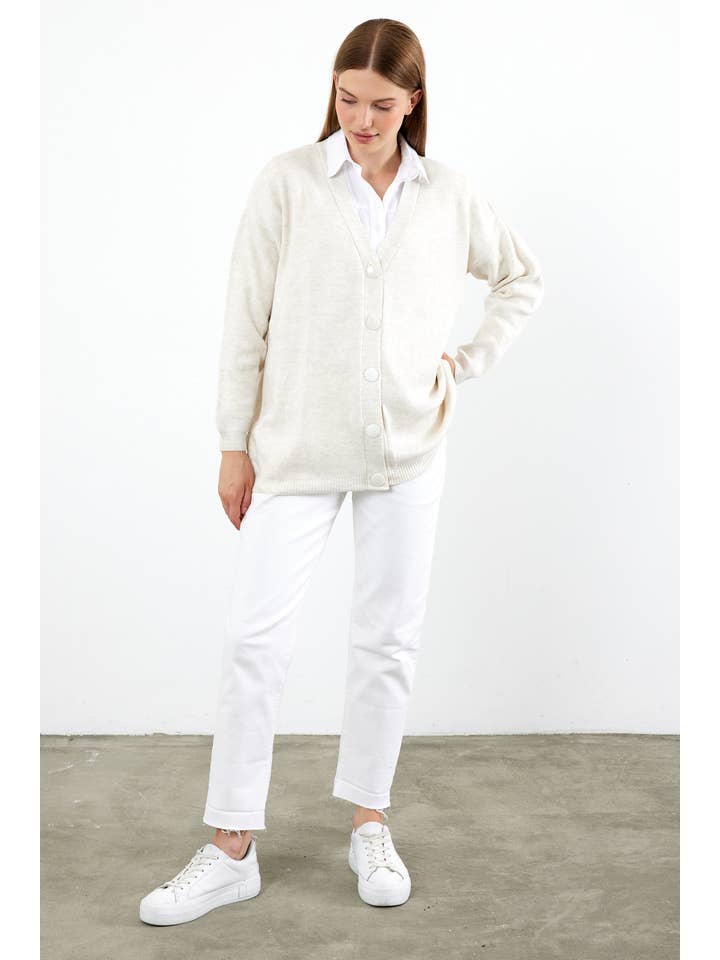 VAV NEW YORK – wholesale Cardigan – Women’s – Women's Solid Color Mid-Length Knit Cardigan Oversized Solid9