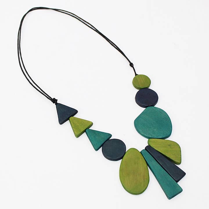 Sylca Designs - Wholesale Bib necklace - Green Long Alexis Necklace2