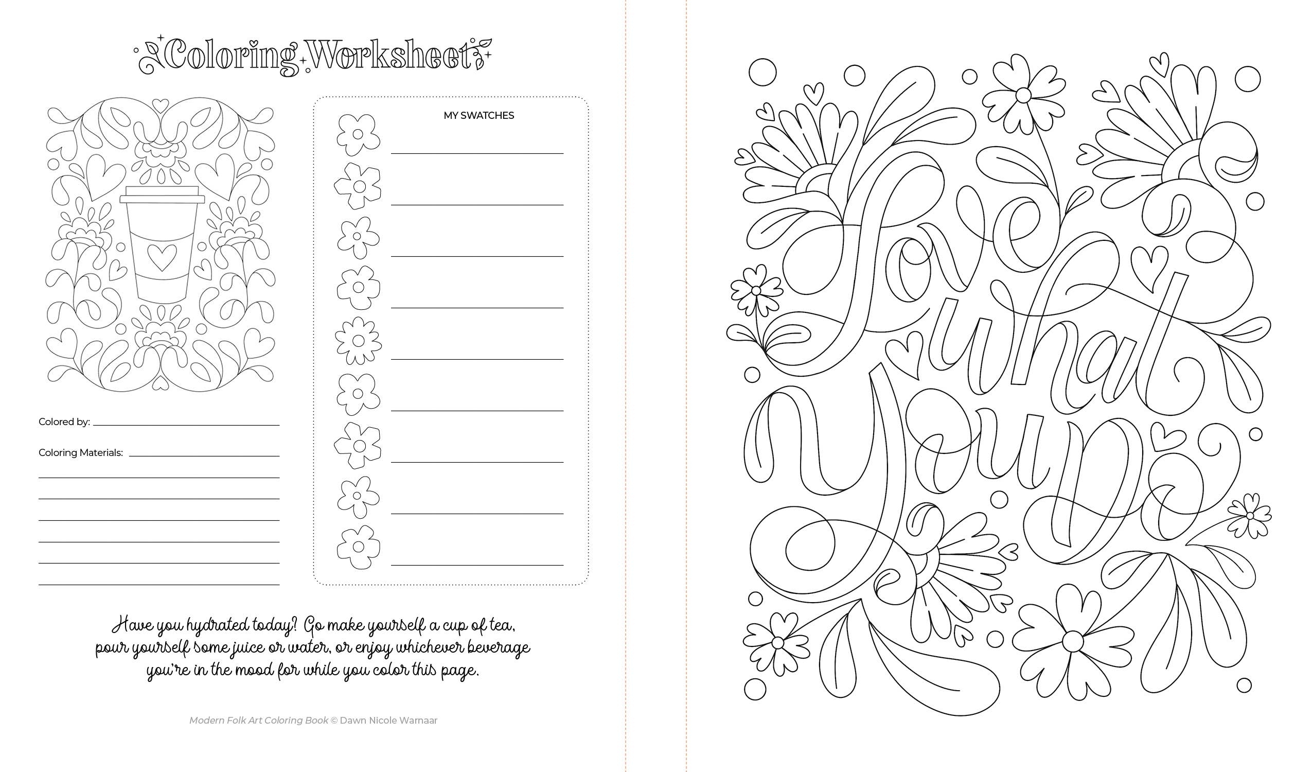 Better Day Books – Engroshandel Malebog - Voksen – Modern folkelig kunst malebog: 60 mønstre til glæde og kreativitet6