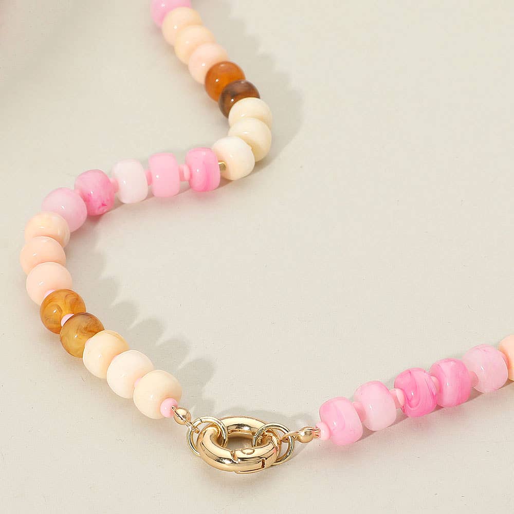 Sensibling Corp. - Wholesale Beaded/Pearl Necklace - Clasp Accent Disc Beaded Necklace4