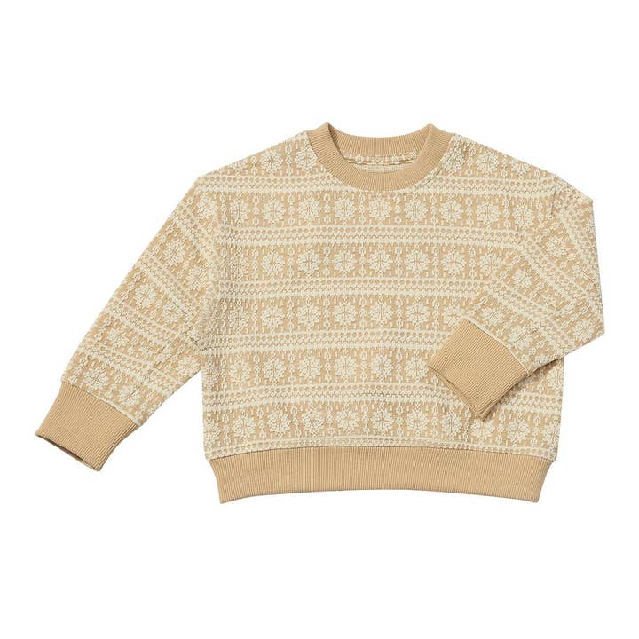 Myla Sweatshirt in Oatmeal Snowflake for wholesale by Vignette