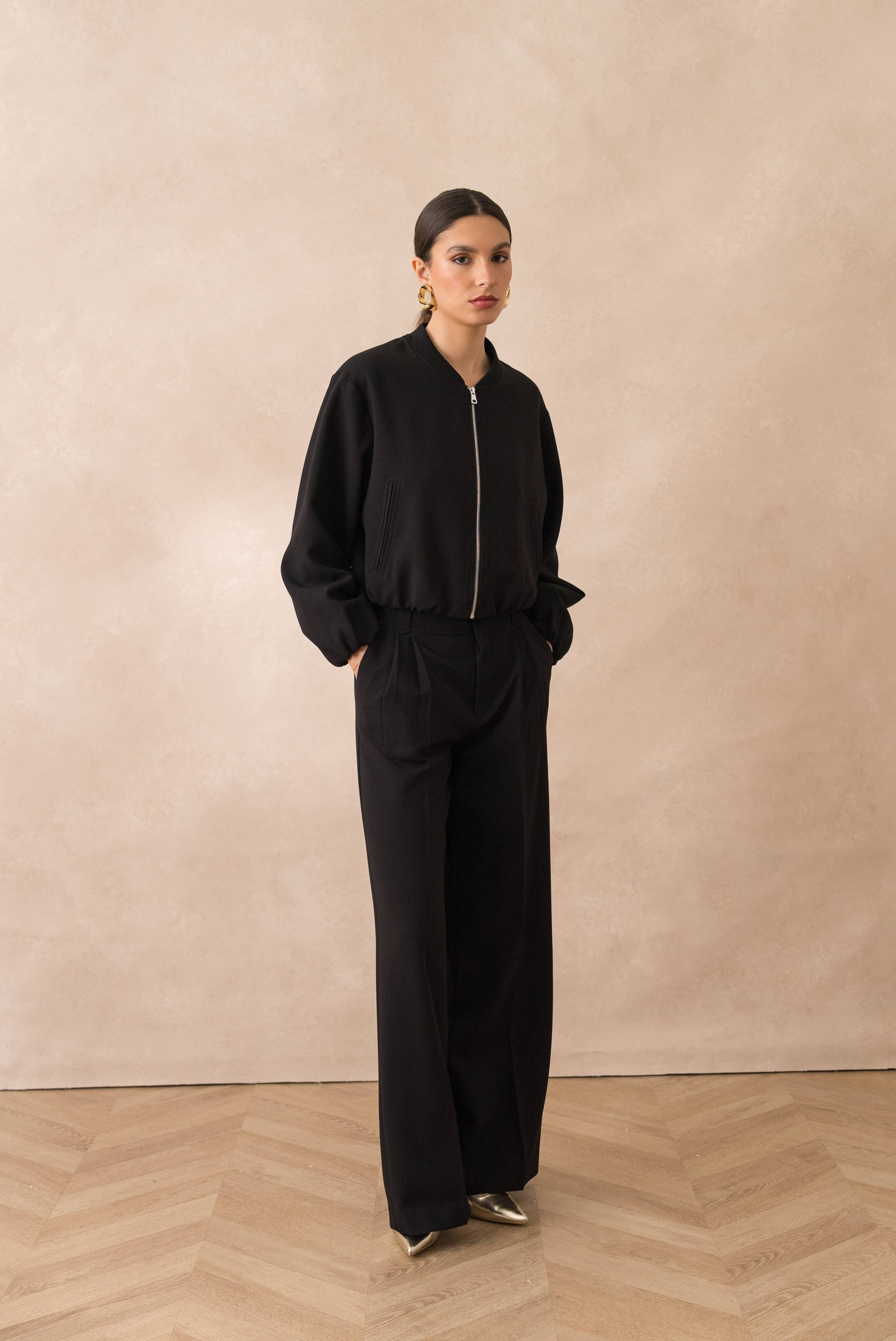 Attentif Paris - Wholesale Bomber Jacket - Women's - [Aura] Short bomber jacket with classic collar35