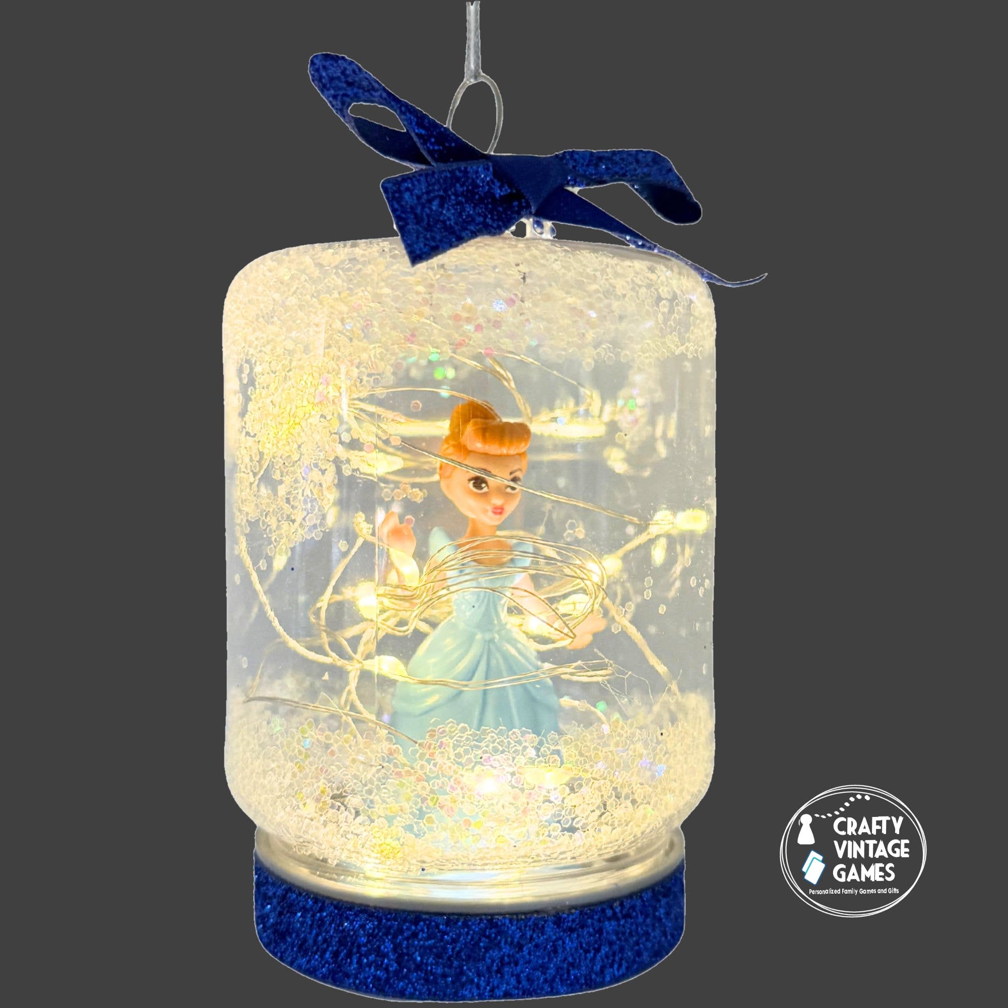 Crafty Vintage Games - Wholesale Ornament - Doll Winter Scene Snow Globe Ornament with Light2
