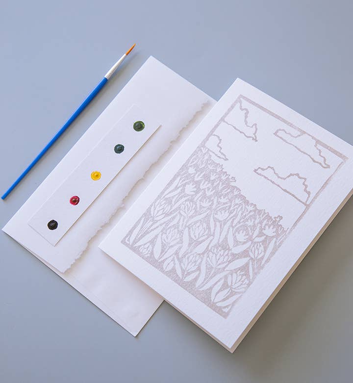 Ashes & Arbor - Wholesale DIY Craft Kit - 5x7 Field of Clover Watercolor Art Kit3