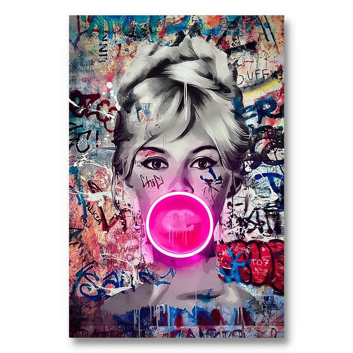 Purple Brigitte Bardot Bubble V.1 | Led Wall Art in vendita all'ingrosso su Faire