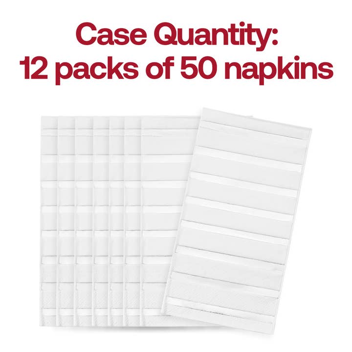Smarty had a Party - Wholesale Disposable Napkin - White with Silver Stripes Paper Dinner Napkins - 600 pcs3