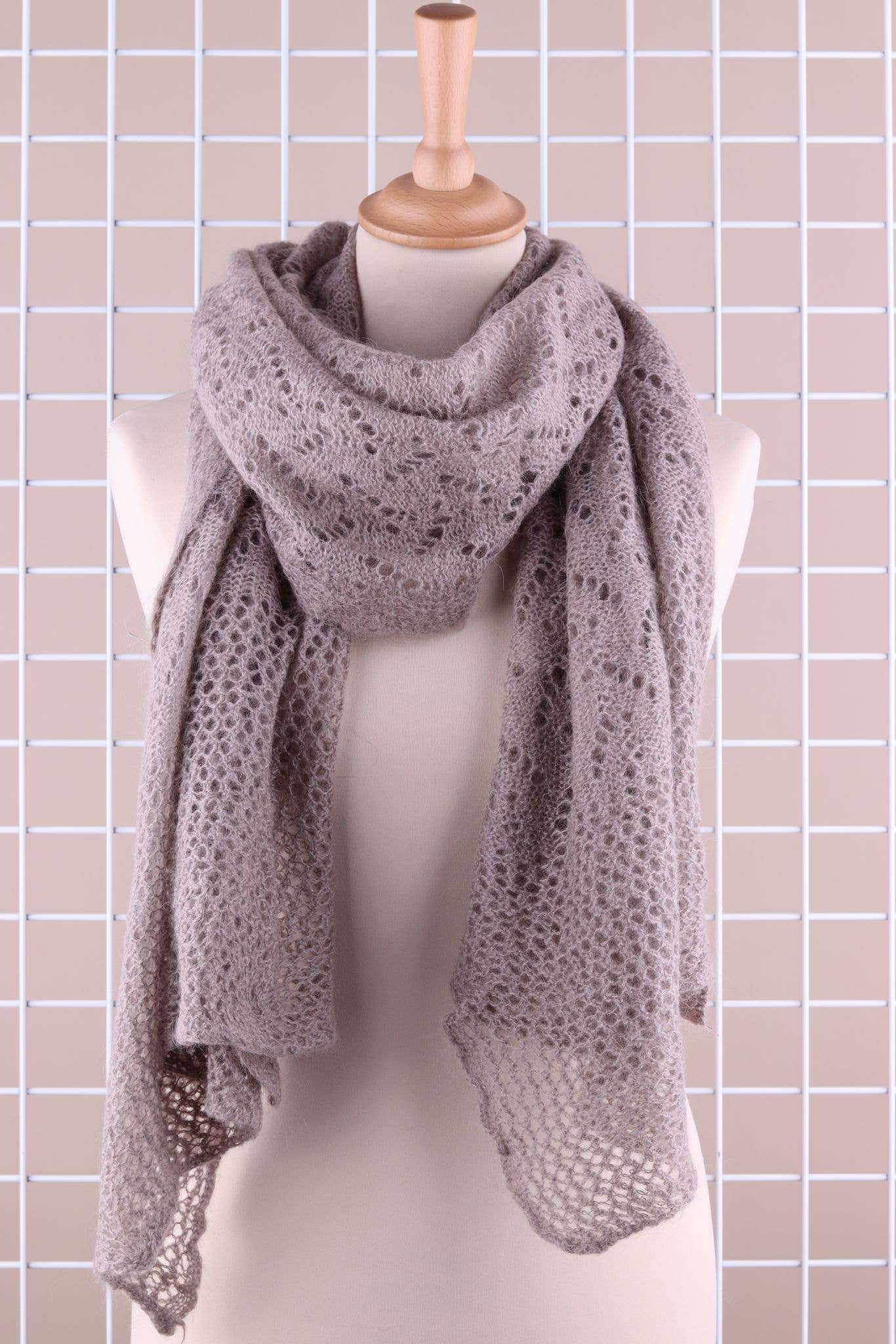 NAÏS PARIS - Wholesale Scarf - Women's - OPENWORK MOHAIR WOOL SHAWL22