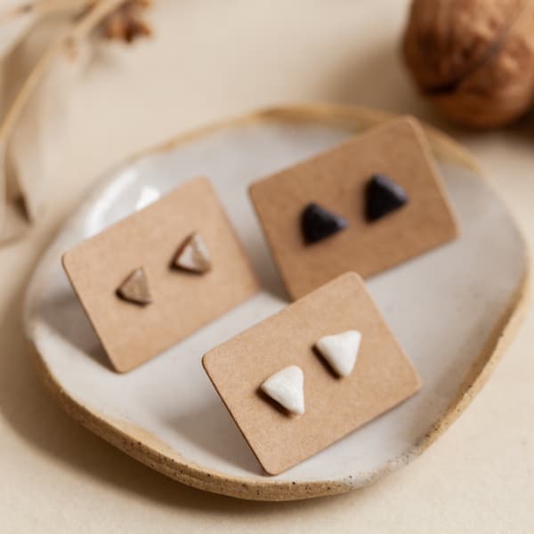 Geometric Boho Ceramic Earrings for wholesale by Sand and Fire Designs