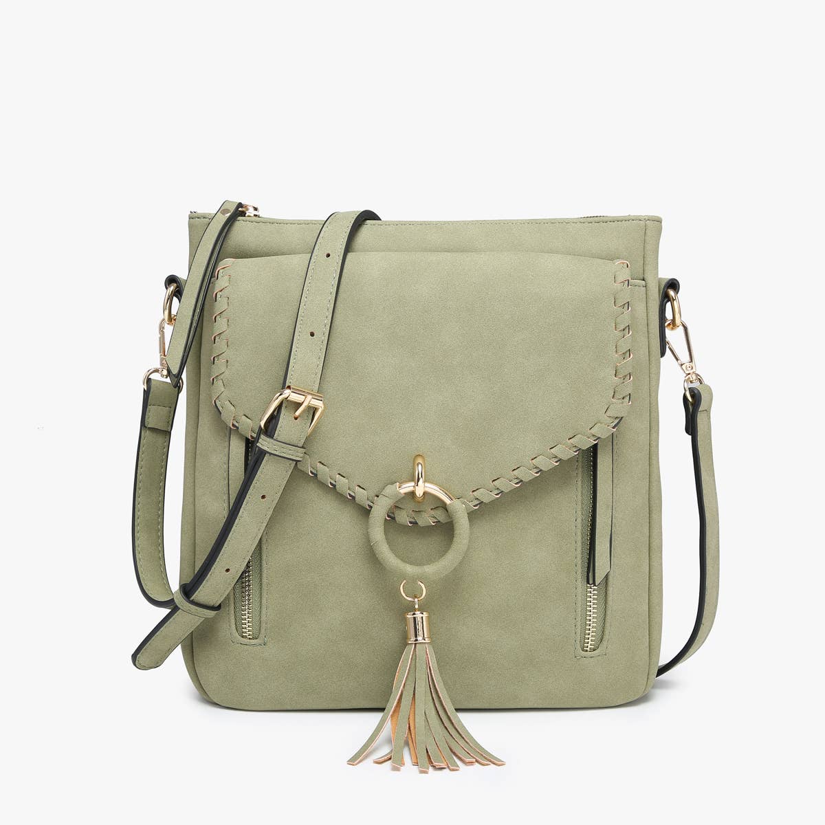 Jen & Co. - Wholesale Crossbody Bag - Women's - M2347 Layla Faux Suede Whipstitch Crossbody w/ Tassel4