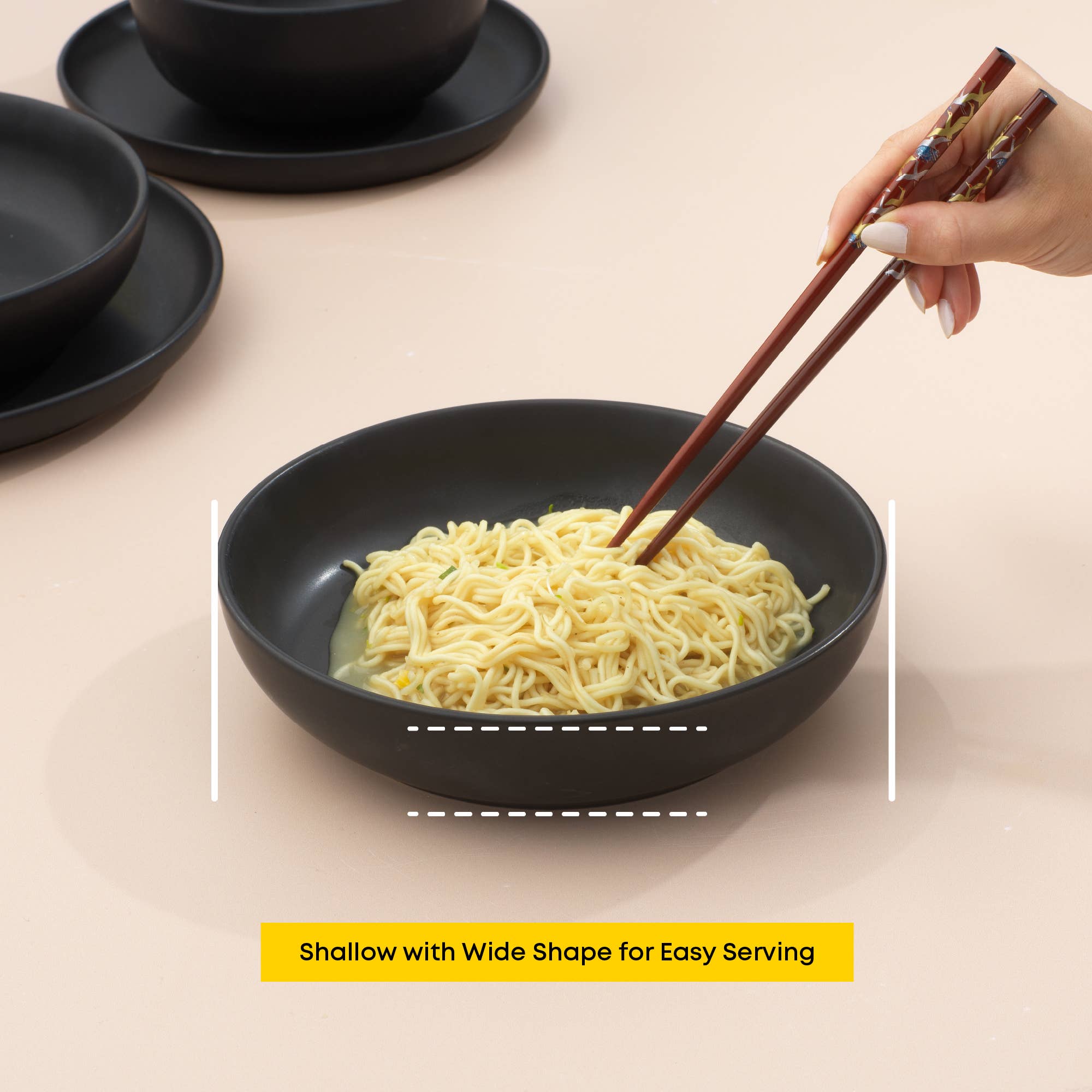 JoyJolt - Wholesale Bowl - JoyJolt Mesa 4-Piece Stoneware Pasta Bowls Set – 40oz5