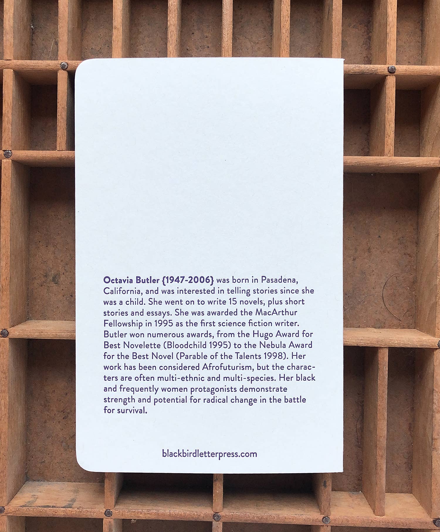 Blackbird Letterpress - Wholesale Notebook - Octavia Butler notebook3