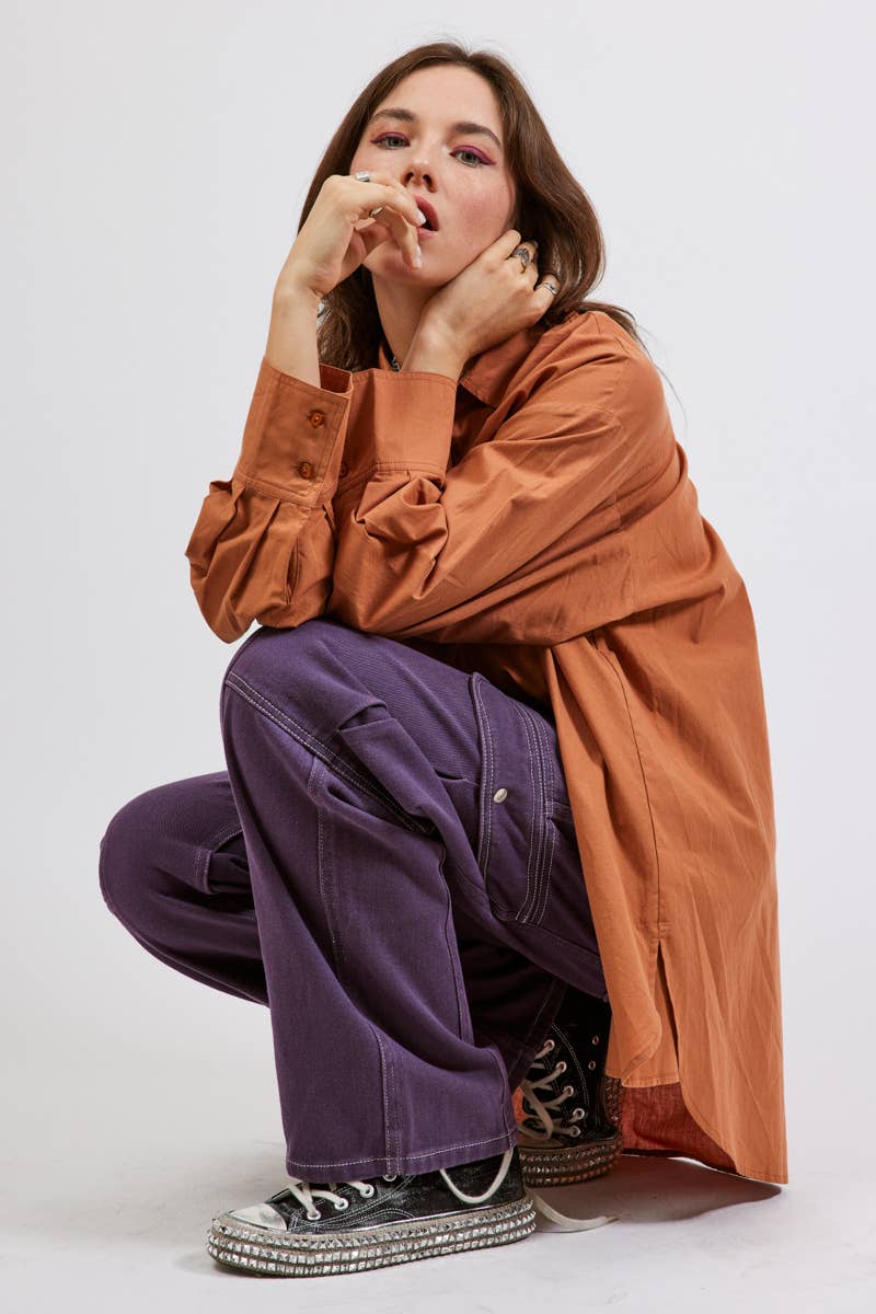 Signature 8 - Wholesale Button Down Shirt - Women's - OVERSIZED SHIRT S1924C28