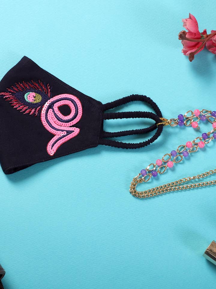 Peacock Feather Mask for wholesale by Mehr by Pretty