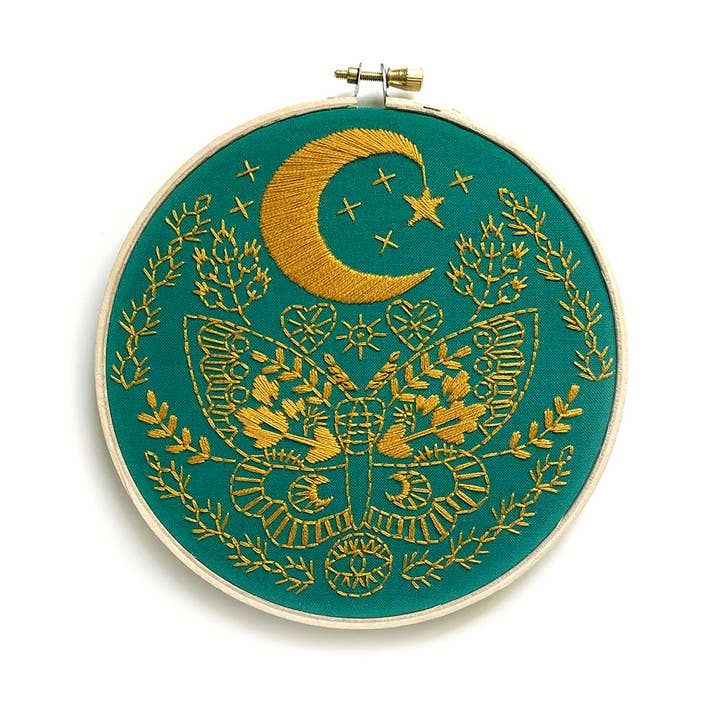 Rikrack - Wholesale Embroidery/Cross Stitch Supplies - Lunar Moth Embroidery Kit