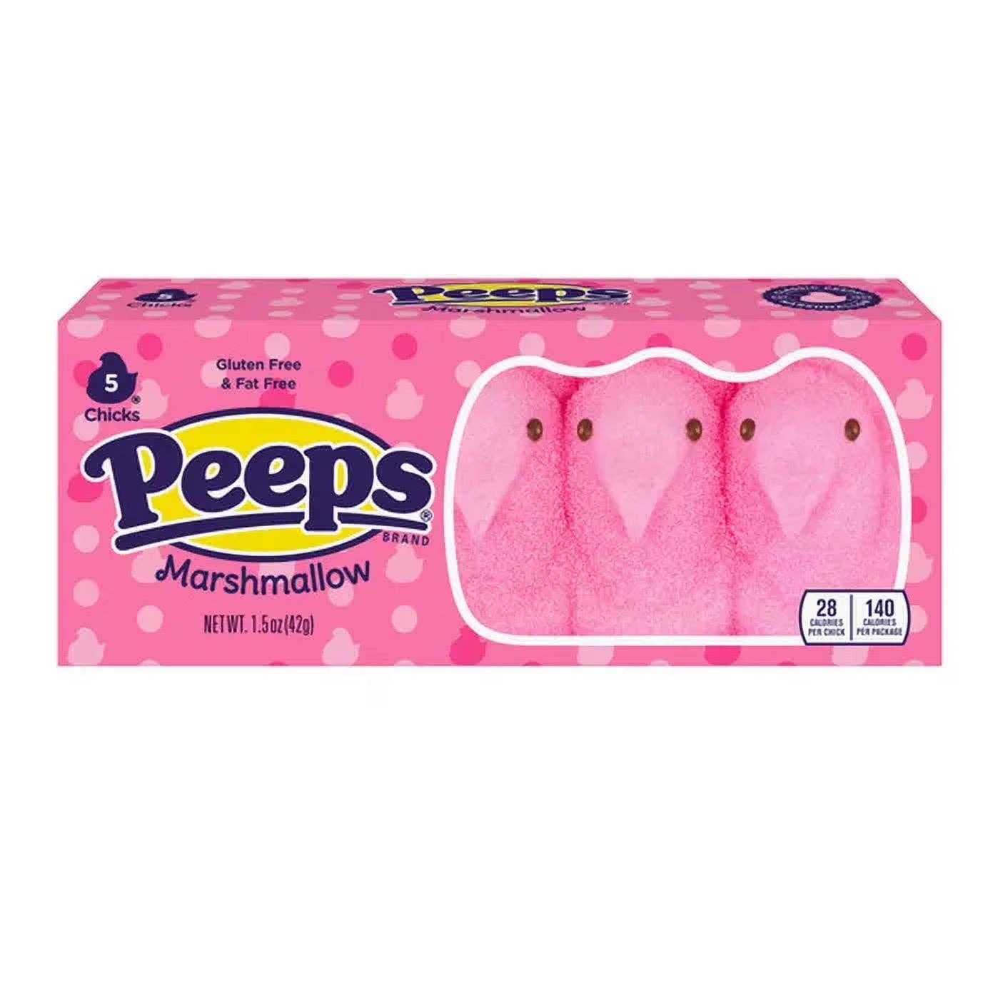 Royal Wholesale - Wholesale Marshmallow - Peeps Marshmallow Pink Chicks 5ct 24ct0