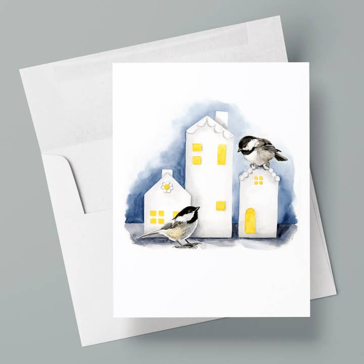 Oh Holy Night Mésanges/Carte de vœux vierge pour la vente par Kasey Melissa Art