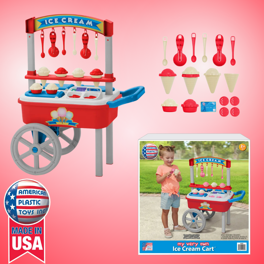 American Plastic Toys - Venta al por mayor Conjunto de juguetes - Niños - Juguete de plástico My Very Own Ice Cream Cart para niños1