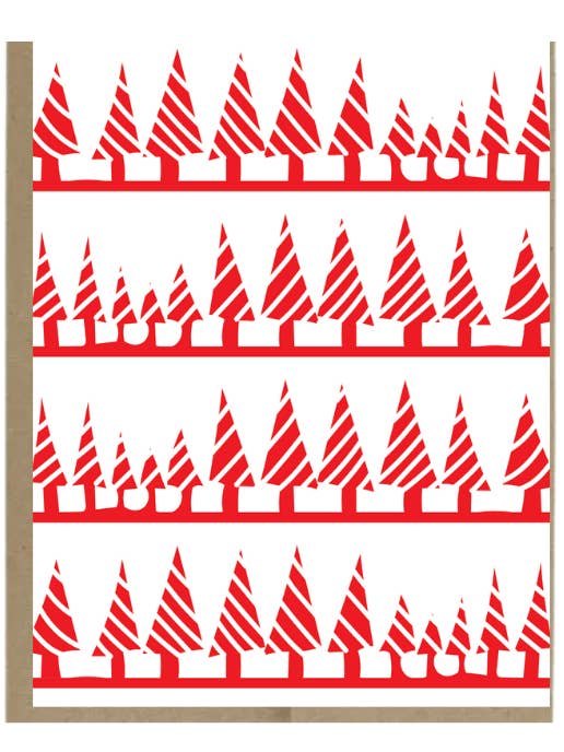 Peppermint Collection - Christmas Trees greeting card for wholesale by Harmony Art Shop