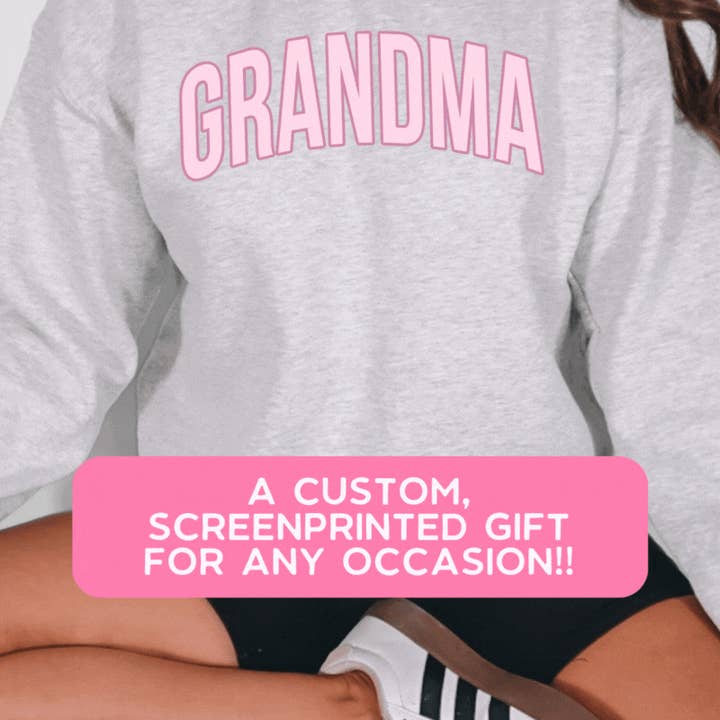 Custom Arched Text Crewneck Sweatshirt | Design Your Own! for wholesale by Emby Goods