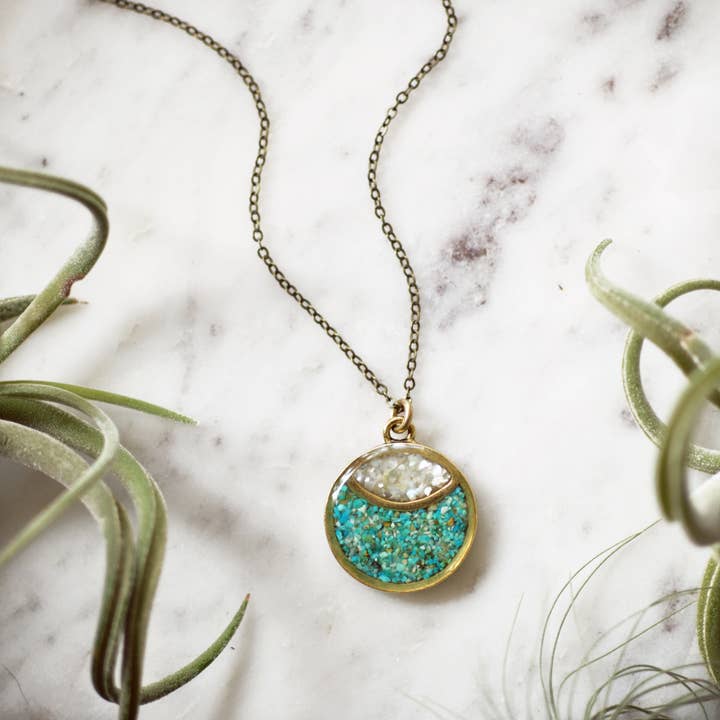 Gold Marquise Moon Eye Necklace for wholesale by Cameoko