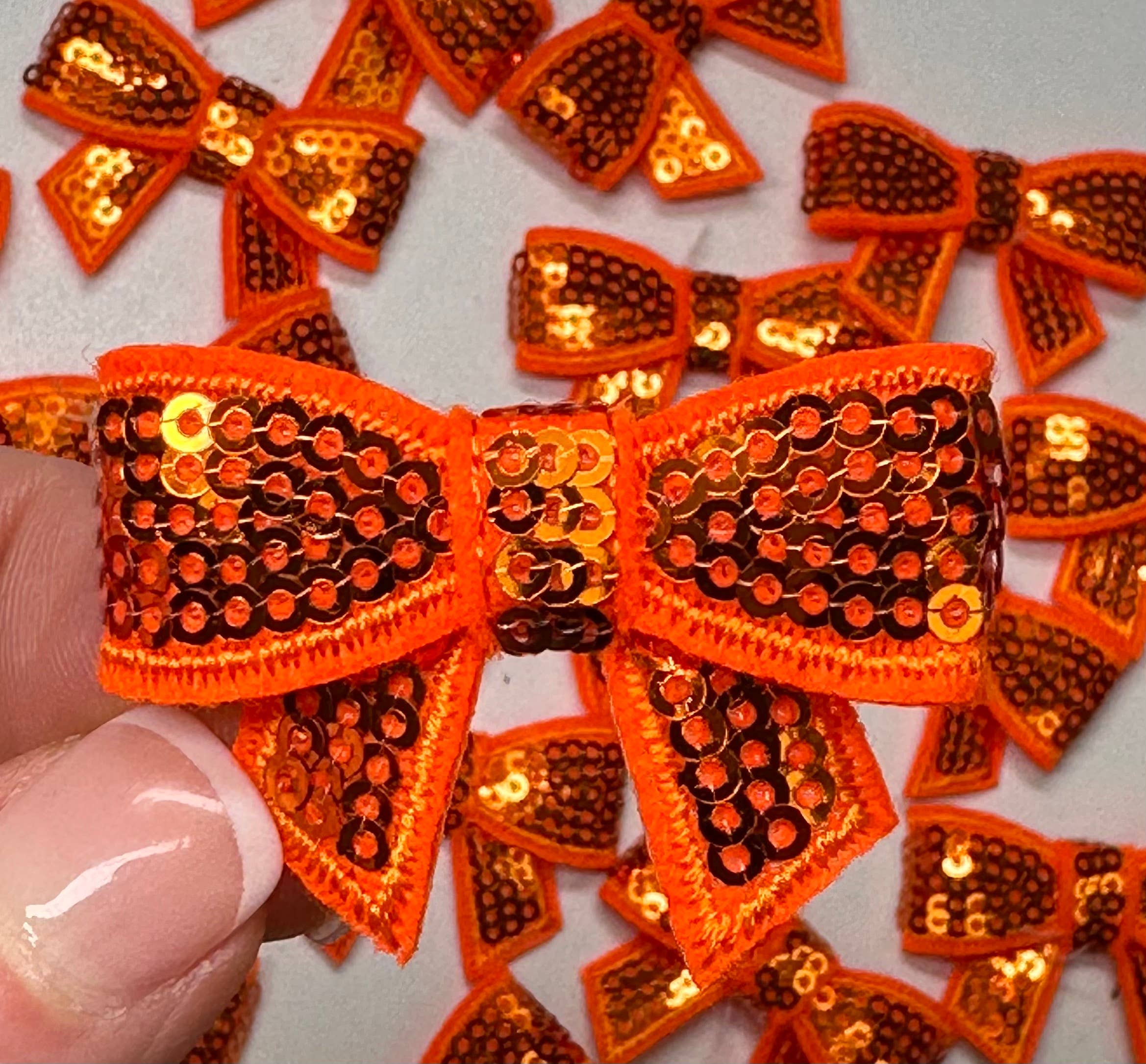 Aloe and Milk Boutique - Wholesale Hat Accessory - Women's - Sequin Bow Mini Patch, sequin patch, bow patch, cheer patch5