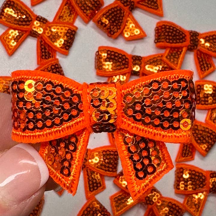 Aloe and Milk Boutique - Wholesale Hat Accessory - Women's - Sequin Bow Mini Patch, sequin patch, bow patch, cheer patch5