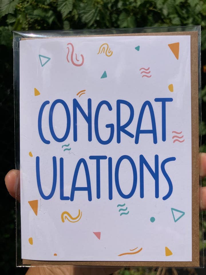 Congratulations Squiggles wenskaart voor wholesale door Jenn L Design