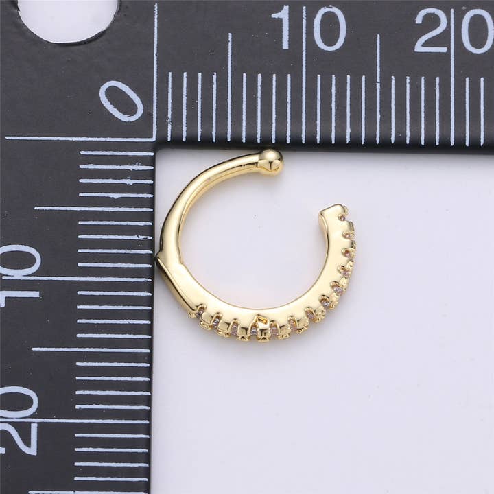 Aim Eternal - Wholesale Cuff/wrap earrings - 1x Micro Pave Gold Filled Earring Simple Ear Cuff AI1312