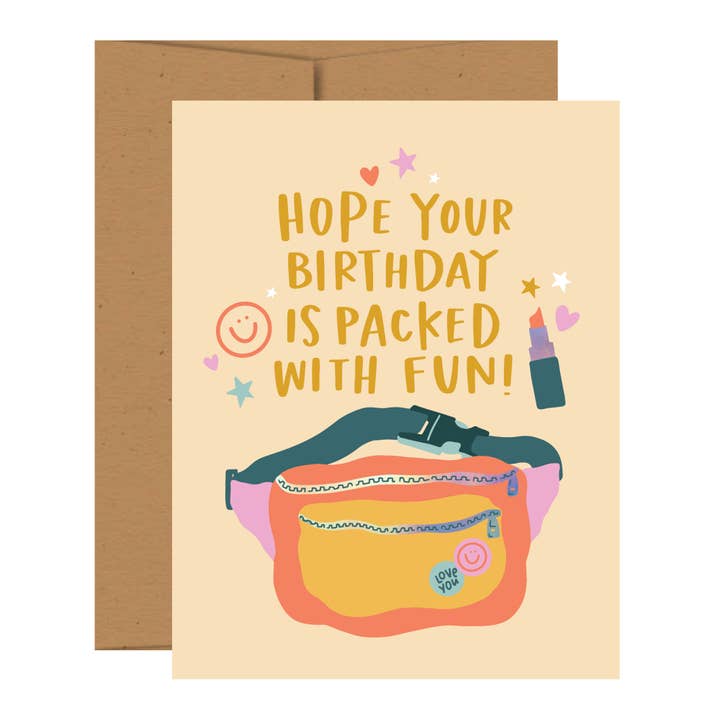 Packed with Fun Birthday Greeting Card for wholesale by Pippi Post