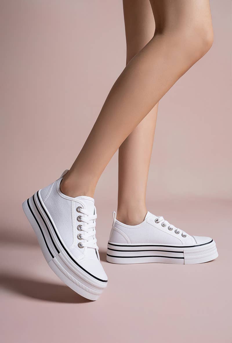 LADY GLORY - Wholesale Lifestyle Sneakers - Women's - Casual chic canvas platform sneakers12