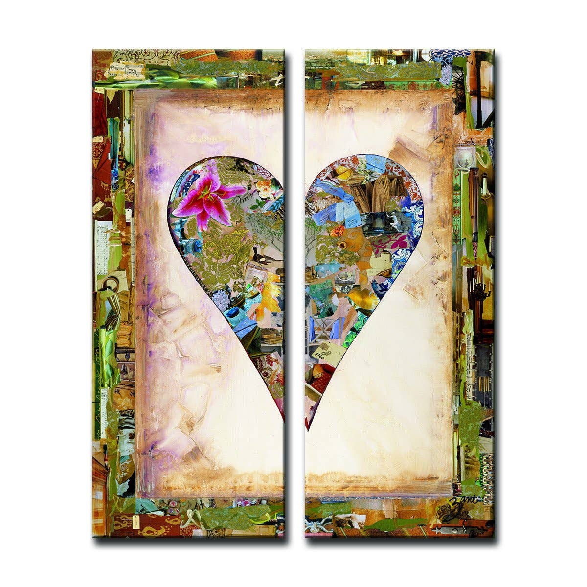 Ready2hangart, Inc. – wholesale Art print – Salvatore Principe Heartwork "Nature Heart" Canvas Art Set4
