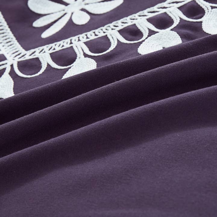 JML - Wholesale Bedding Set - 7 Pieces Comforter Set Bed in A Bag (Purple&Gray)4