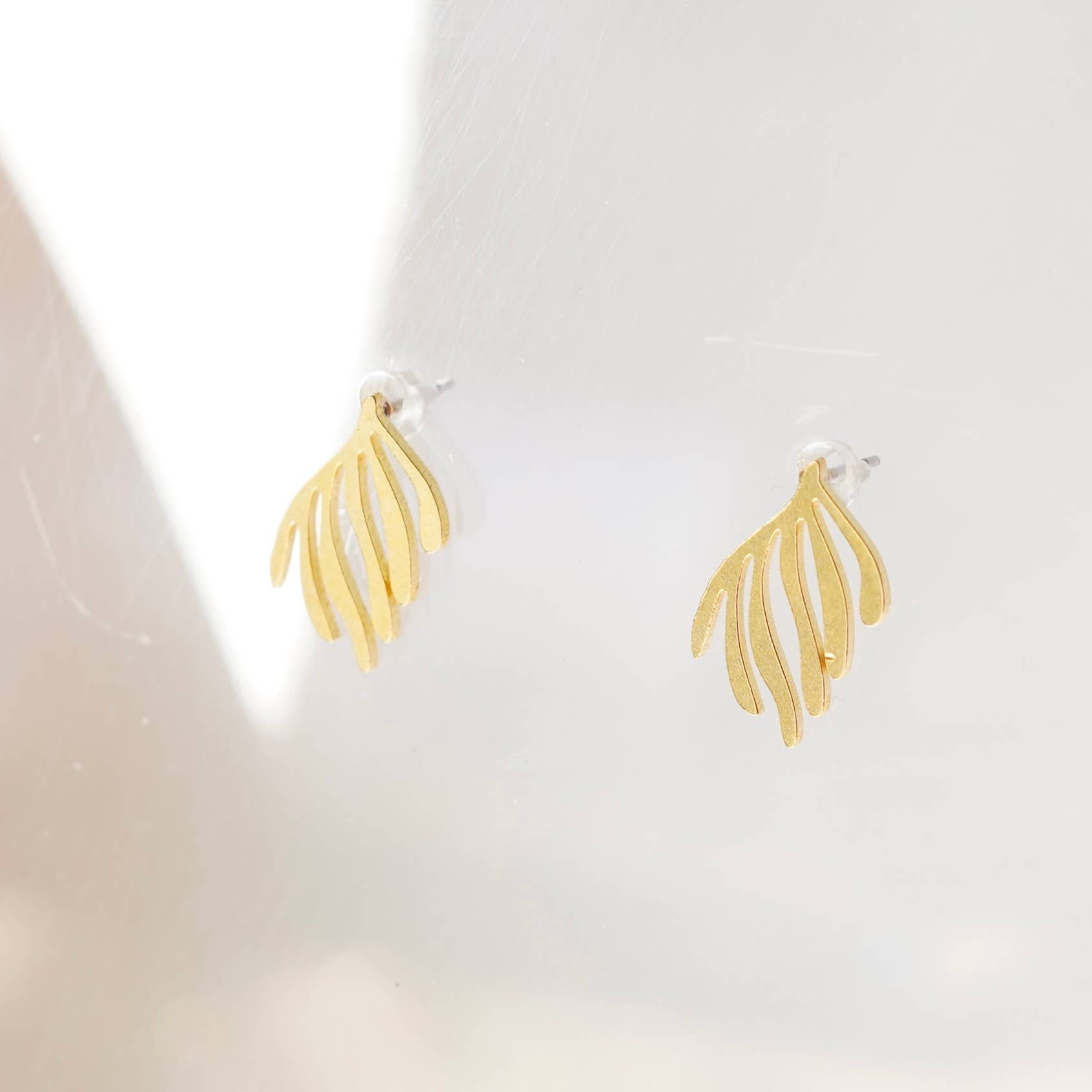 Copper Bee - Wholesale Stud/Post Earrings - Botanical Collection | Fern Studs3