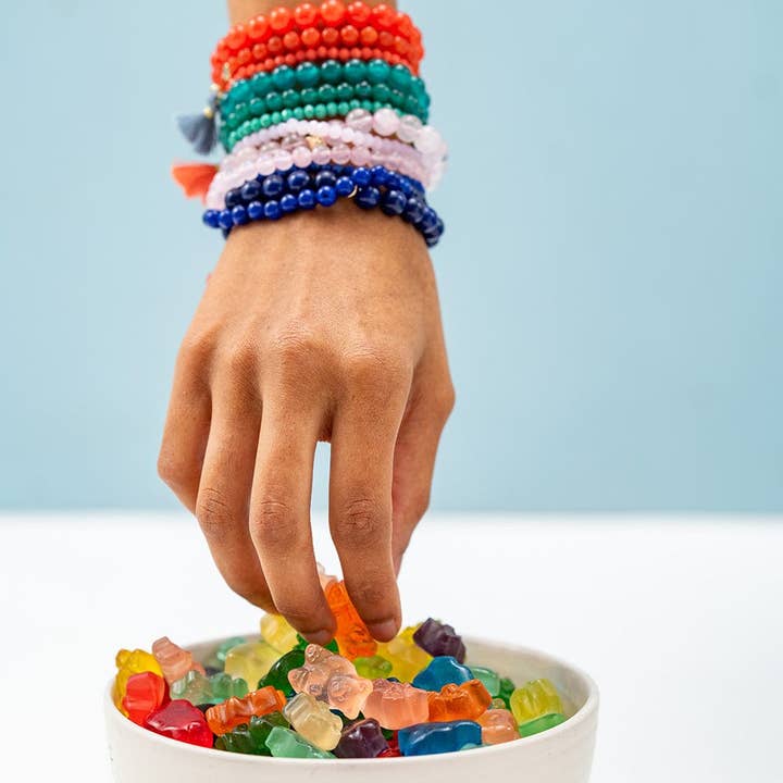 INK + ALLOY - Wholesale Jewelry Set - Addison Set Of 3 Stretch Bracelets Glass And Crystal With Bag Pale Pink1