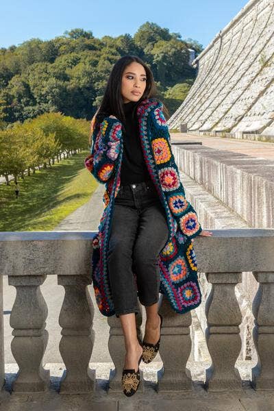 SAACHI – Engroshandel Kimono - Dame – Hæklet uldhætte Kimono Lang37