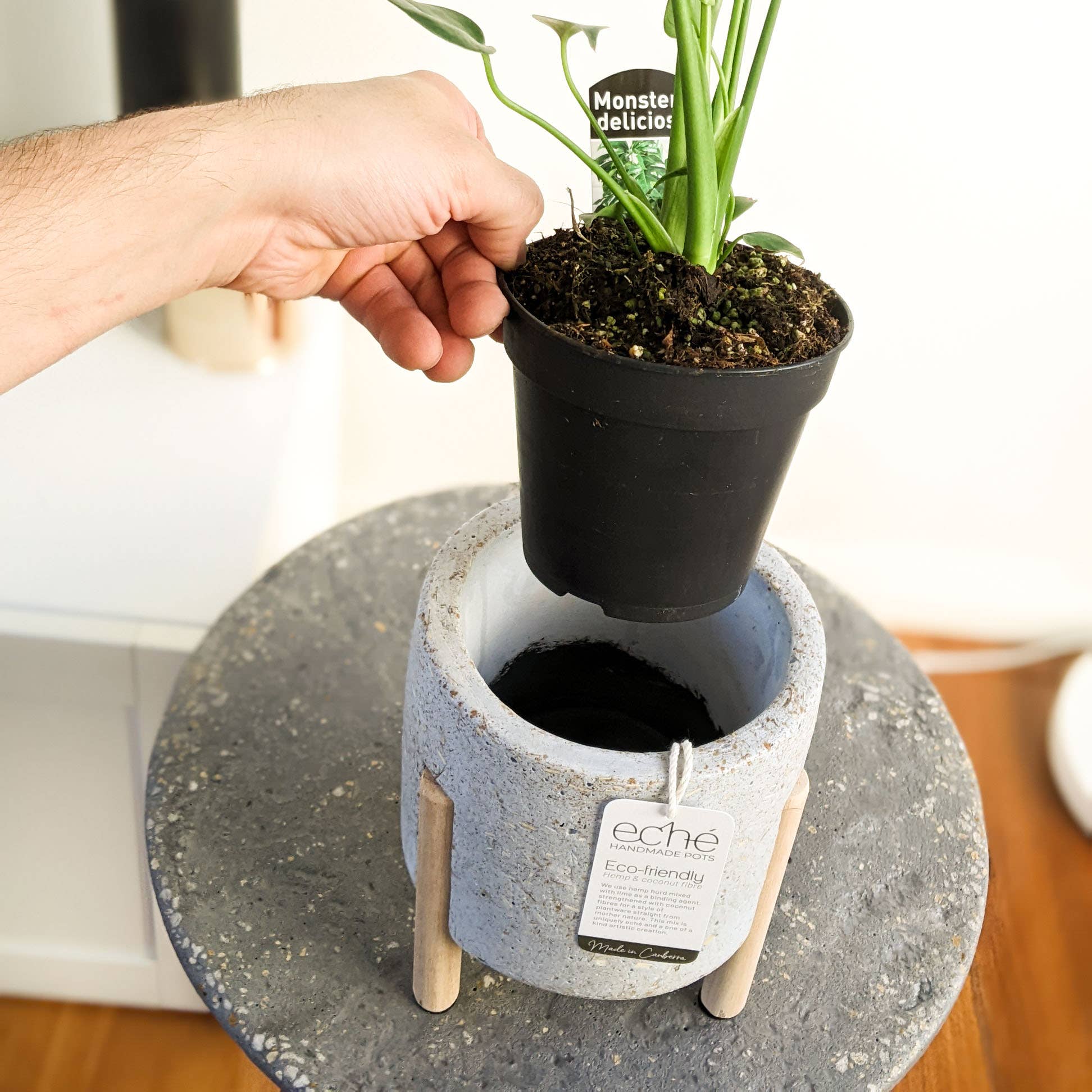 Eché pots - Wholesale Plant pot - Hemp & Coconut fibre 3-Leg Pot, Handcrafted in Australia8