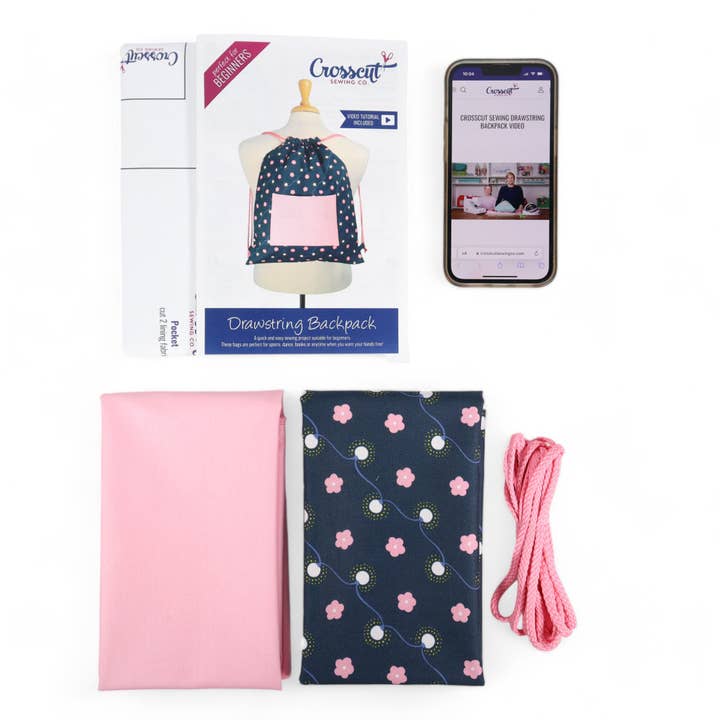Crosscut Sewing Co. - Wholesale DIY Craft Kit - Drawstring Backpack Sewing Kit - DIY Sewing Project Kit for Beginners, Kids and Adults15