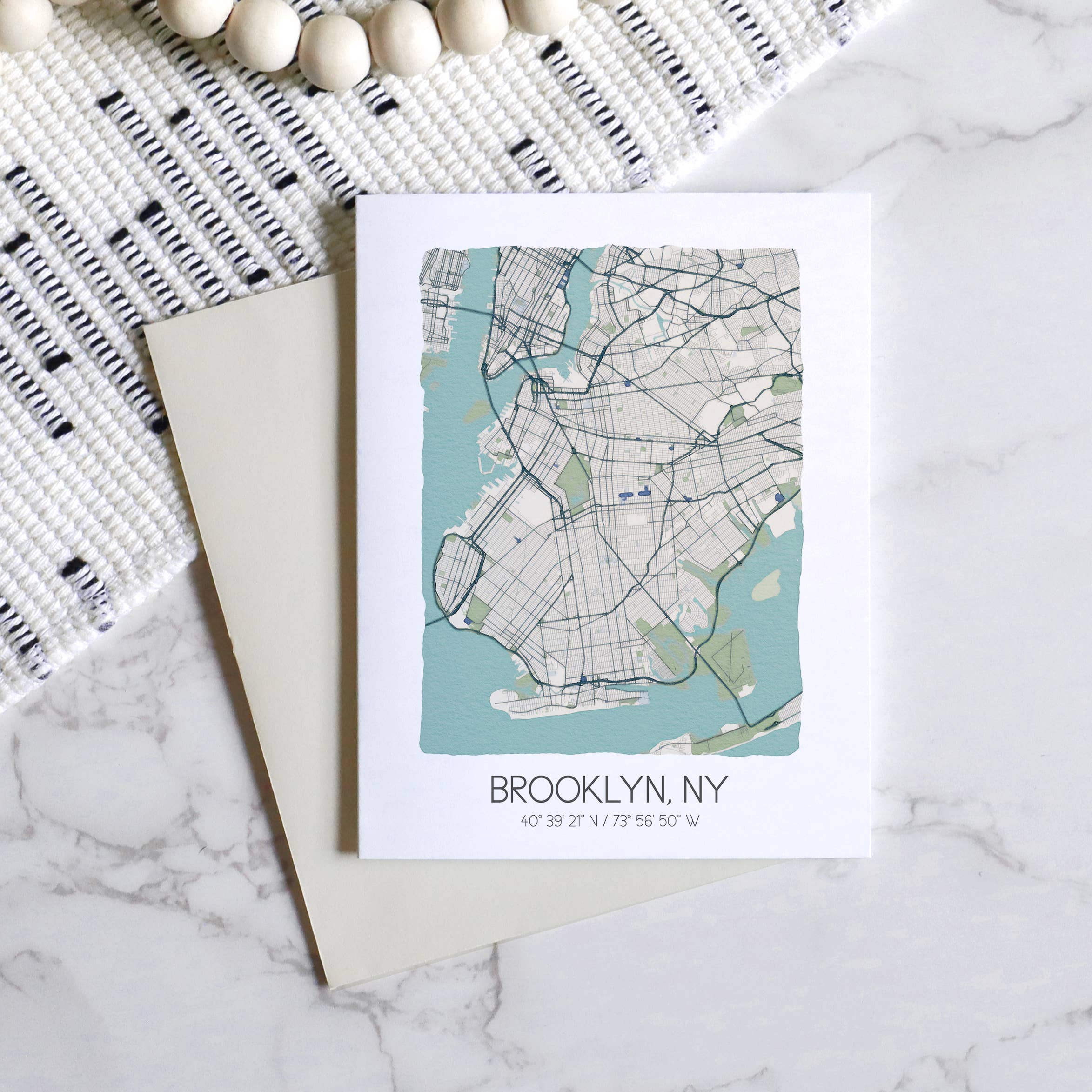 Sparks House Co. - Wholesale Stationery/Notecard Set - Brooklyn New York city map notecards, custom city cards0