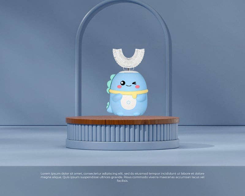 Modpopdeco – wholesale Toothbrush – Kids & Baby – Kids U-Shaped Electric Toothbrush with 5 Modes 1 Brush Head 59s Timer Cute Dinosaur Design for Children1