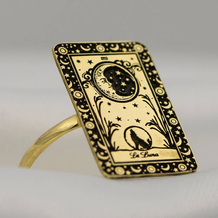 La Luna kaartring met gravure van 925 sterling zilver voor wholesale door DreamedBy