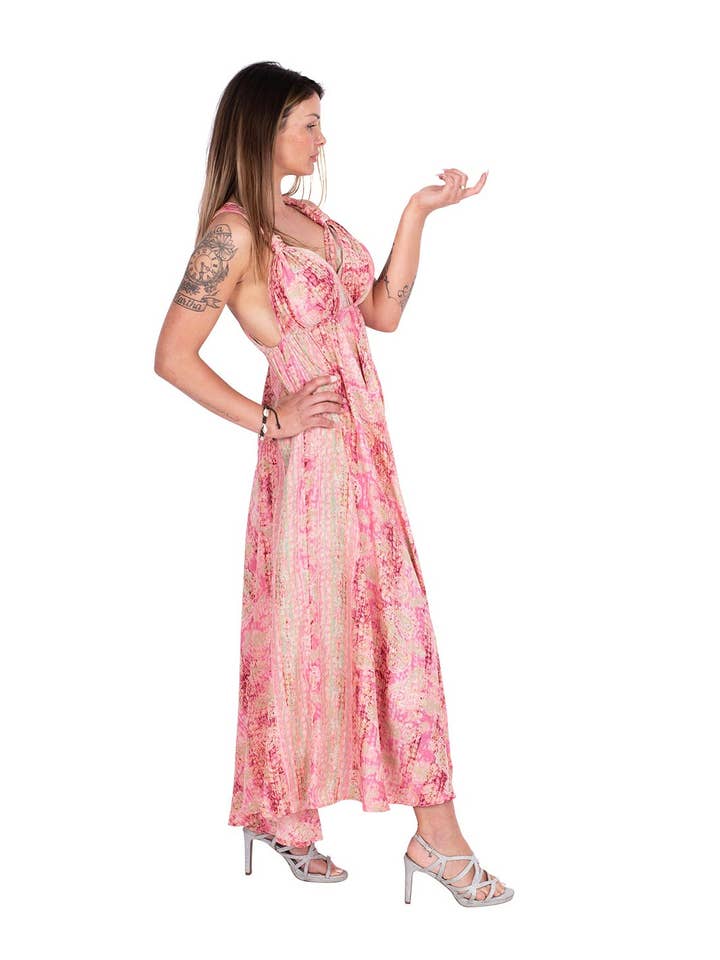 Rose Vestido comprido com alças cruzadas nas costas para venda a revendedores na Faire