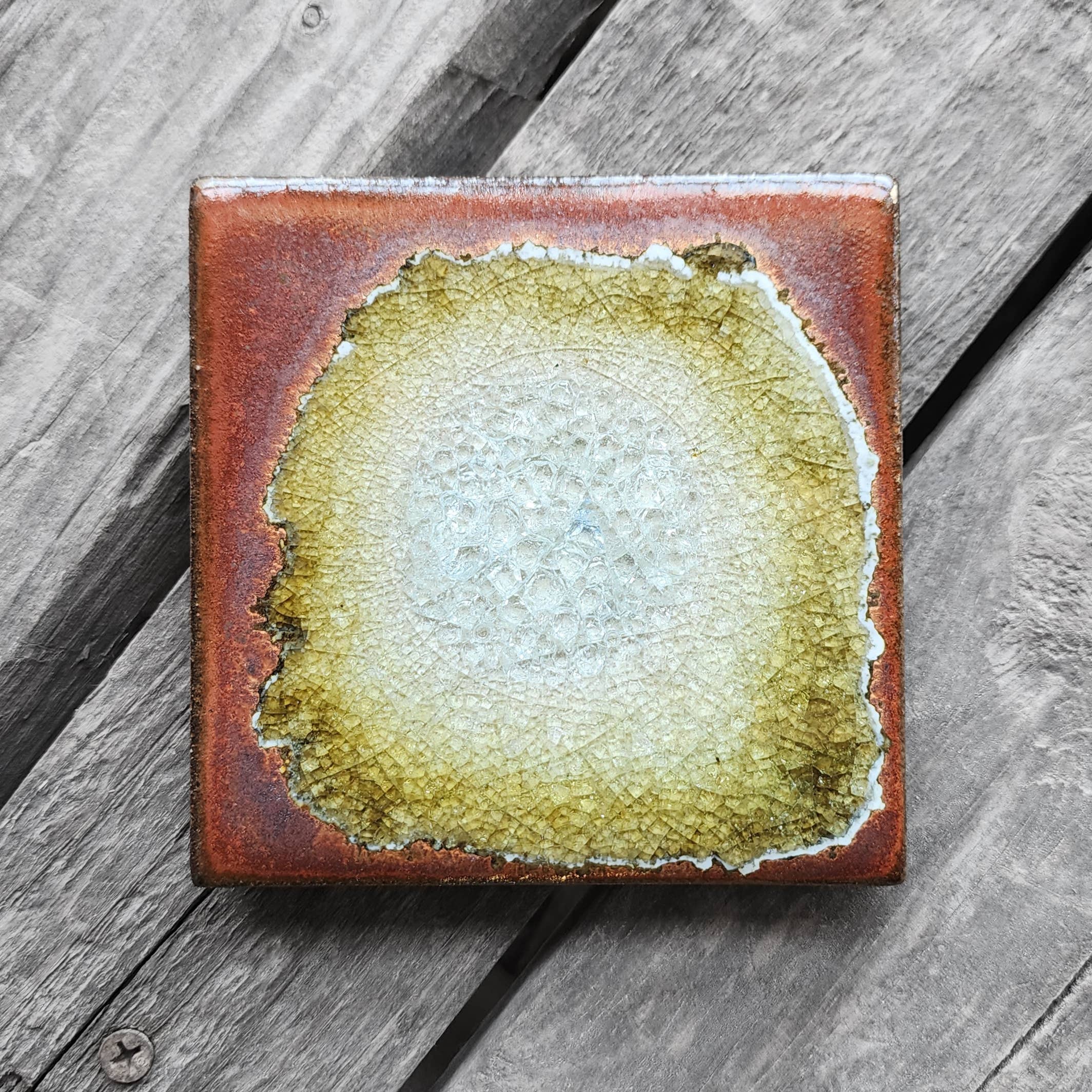 Dock 6 Pottery - Vente Sous-verre - Sous-verre Geode Crackle, individuel, 4 « x 4", verre fondu31