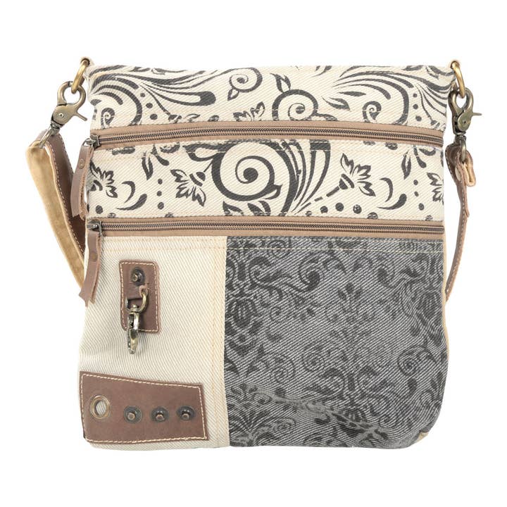 Benjamin International - Wholesale Shoulder Bag - Women's - Double Zipper Floral Print Shoulder Bag2
