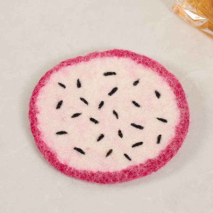 Sparkle Being - Wholesale Coasters - Handcrafted Wool Felt Fruits Coasters - Avocado, Apple, Kiwi3